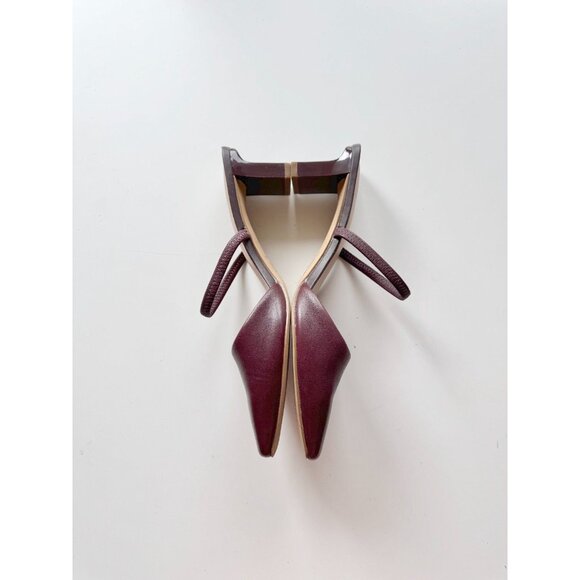 ALDO Afean Dark Brown Burgundy Leather Square Toe Slip On Mules Slides, Size 7 - Picture 9 of 12